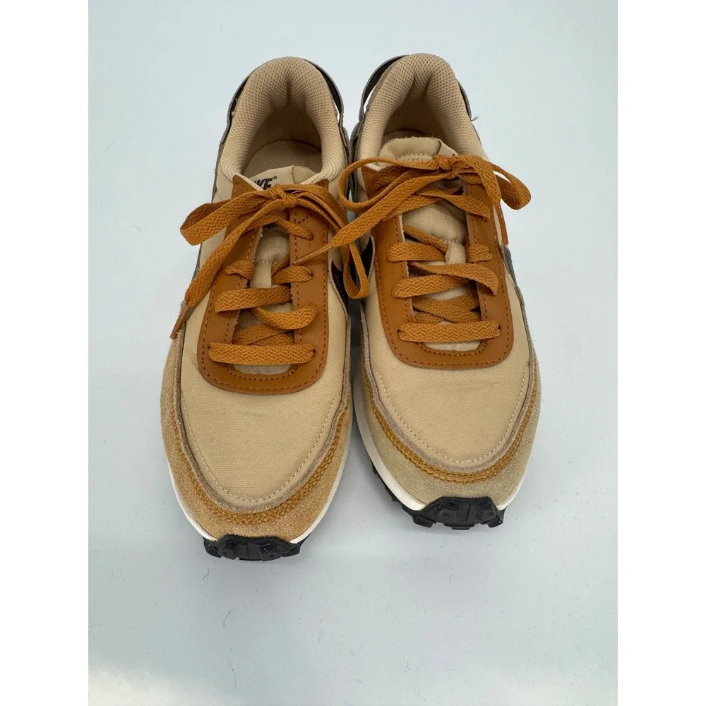 Nike Waffle Debut Sneakers Women 7 Tan Brown Comfy Minimalist Neural Athleisure